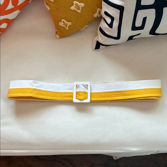 Jones New York Yellow and White Striped Trench Coat 3X - Picture 4 of 4